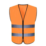 10 Pieces Reflective Working Vest with 2 Highly Reflective Strips Safety Vest for Outdoor Work, Jogging, Sports - Orange