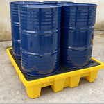 Spill Pallet  Two Drums Pallet 120 Liters Spill Capacity 130*680*300mm Injection Molding Process Leak-proof Pallet Platform Chemical Warehouse Oil Container Petroleum Drums Dangerous Waste Liquid Oil Pan