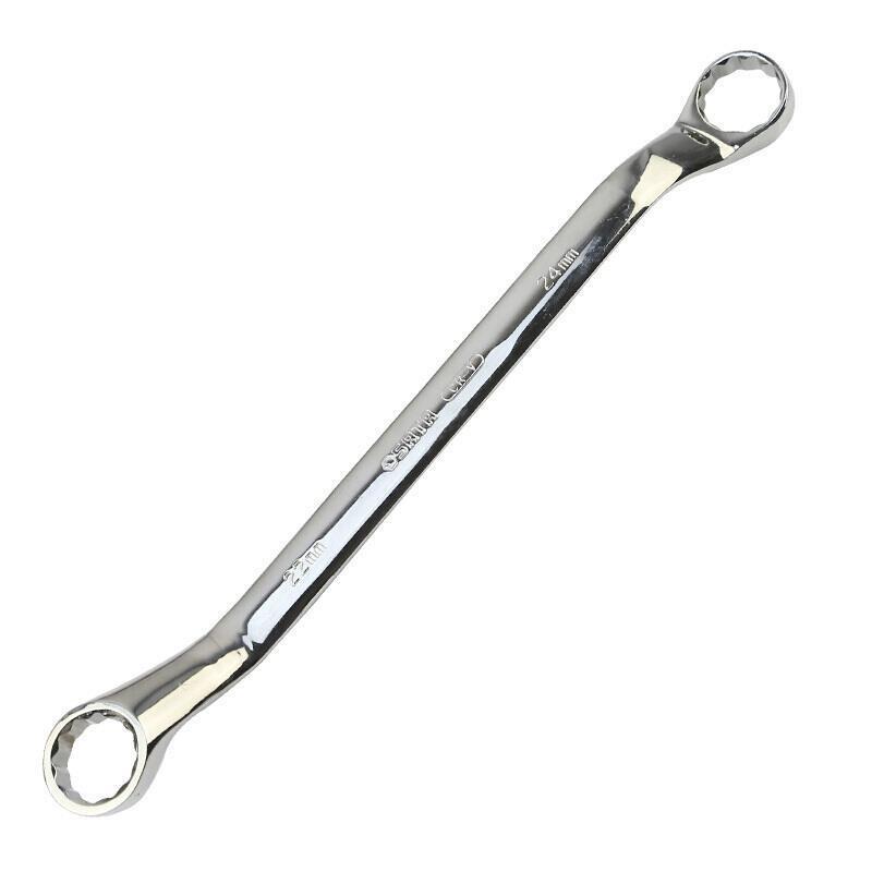 6 Pieces Offset Box End Wrench Chrome Vanadium Steel Full Polish Double Ring Wrench 17x19mm