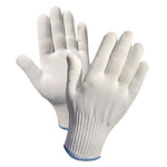 Labor Protection Gloves Thread Gloves Protective White Gloves Work Labor Protection Gloves Thickened Wear Resistant White 12 Pairs * 10 Bags M Size