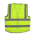 6 Pieces Multi Pocket Cloth Fluorescent Vest (Silver Gray Reflective Strip Front Four Back Four Pockets) Yellow Uniform
