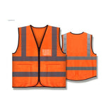 10 Pieces Reflective Clothing Multi Pocket Worker's Orange Free Size
