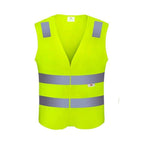 6 Pieces Body Protection Safety Vests Two horizontal Four Point Traffic Car Warning Sanitation Construction Velcro Fluorescent Yellow