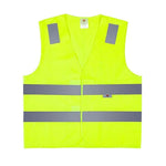6 Pieces Body Protection Safety Vests Two horizontal Four Point Traffic Car Warning Sanitation Construction Velcro Fluorescent Yellow