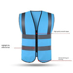 10 Pieces High Visibility Safety Vest with Zipper Construction Work Vest Breathable Lightweight Reflective Running Vest