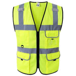 6 Pieces Mesh Reflective Vest Construction Sanitation Reflective Clothing Riding Vest Breathable Printable Fluorescent Yellow Size L