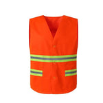 6 Pieces Button Type Reflective Vest Sanitation Worker's Labor Safety Protection Vest Road Cleaning Work Clothes Labor Protection Clothes - Orange