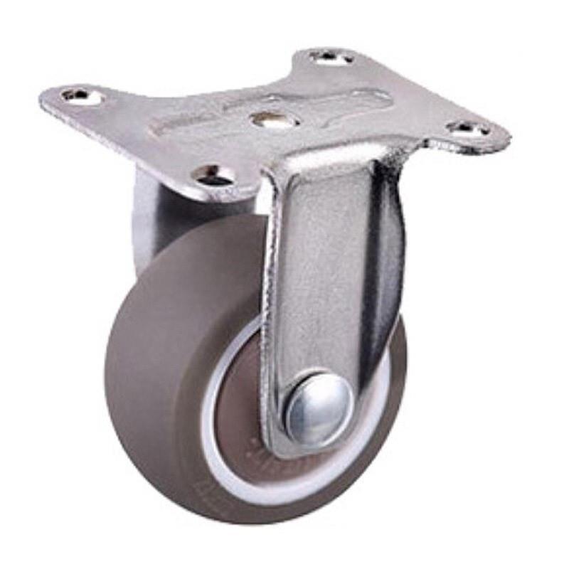 Fixed Single Axle Plated 1.25 Inch fixed Single Axle Brown TPE Wheel
