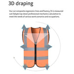 10 Pieces Safety Vest Zipper Reflective Vest Fluorescent Orange Safety Warning Vest 4 Reflective Strips for Sanitation Construction Riding - Orange