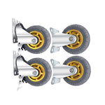 Universal Wheel Silent Heavy Rubber Caster 4 Inch Standard 2 Sets + 2 Brakes / Set