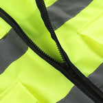 6 Pieces High Visibility Multi-Pocket Reflective Vest Zipper Safety Vest for Outdoor Night Working Riding Running
