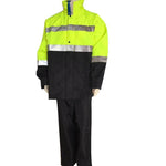 Reflective Raincoat Rainpants Suit Railway Raincoat Split Suit Fluorescent Yellow Navy Color Size 3XL