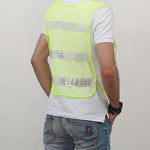 25 Pieces Fluorescent Yellow Mesh Reflective Vest Traffic Safety Warning Vest Environmental Sanitation Construction Duty Cycling Safety Clothing