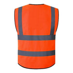 6 Pieces Orange Red Reflective Safety Vest For Traffic Sanitation Construction Workers