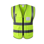6 Pieces Pocket Reflective Vest Traffic Sanitation Construction Vest Reflective Vest Green XL Size