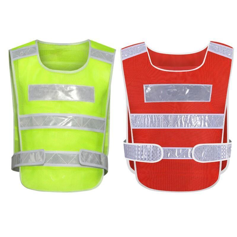 6 Pieces Body Protection Reflective Vest New Multi Pocket Construction Sanitation Garden Building Night Vest Fluorescent Yellow Red
