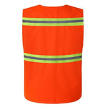 6 Pieces Button Type Reflective Vest Safety Vest Sanitation Workers Labor Protection Vest Road Cleaning Work Clothes Body Protection Clothing - Orange