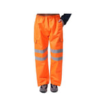 Regular Fluorescent Rain Pants Automobile Manufacturing Construction Transportation Medical Decoration Fluorescent Orange Size S-3 XL