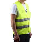 15 Pieces Reflective Safety Vest Yellow Cloth Reflective Vest Silver Reflective Strip Front Two Back Two