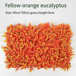 6 Pieces 40 * 60 * 8cm Simulation Plant Wall Artificial Lawn Wall Decoration Orange Eucalyptus Lawn