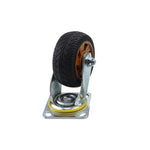 Caster Silent Solid Rubber Wheel Flat Wheelbarrow Wheel Heavy Caster 5 Inch Directional Wheel Black Gold