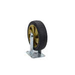 Caster Silent Solid Rubber Wheel Flat Wheelbarrow Wheel Heavy Caster 6 Inch Directional Wheel Black Gold