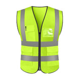 10 Pieces Reflective Running Vest Safety Reflective Vest with Zipper and Pockets for Running Cycling Walking Outdoor Work