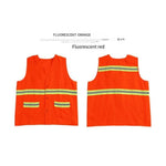 10 Pieces Safety Reflective Vest with Hat Sanitation Vest Work Clothes Reflective Clothing for Cleaning Workers Road Construction - Orange
