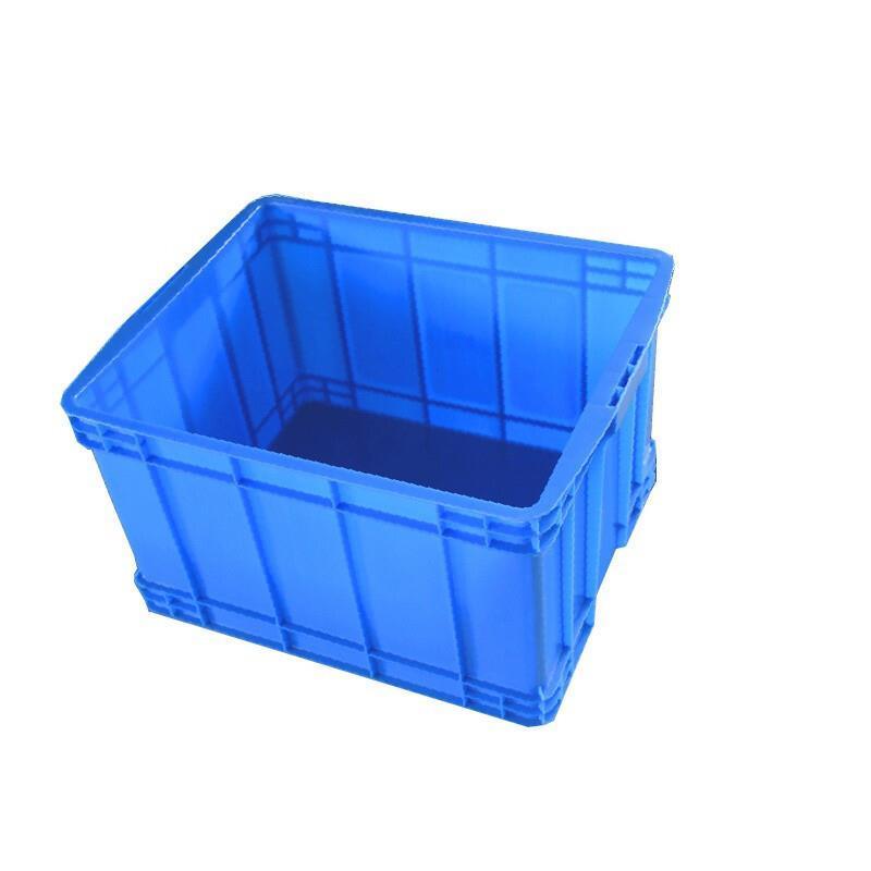 Plastic Turnover Box With Cover Storage Box Blue / Yellow 650 * 485 * 410mm