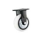 5-Inch Fixed Heavy Duty Caster 4Pcs Pack Opal Nylon (PA) Wheel Directional Wheel with Double Ball Bearings - 4Pcs