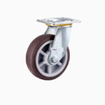 5 Inch Flat Bottom Caster Wheels 4Pcs Movable Coffee Color Artificial Rubber Casters Heavy Duty Universal Wheels - 4Pcs