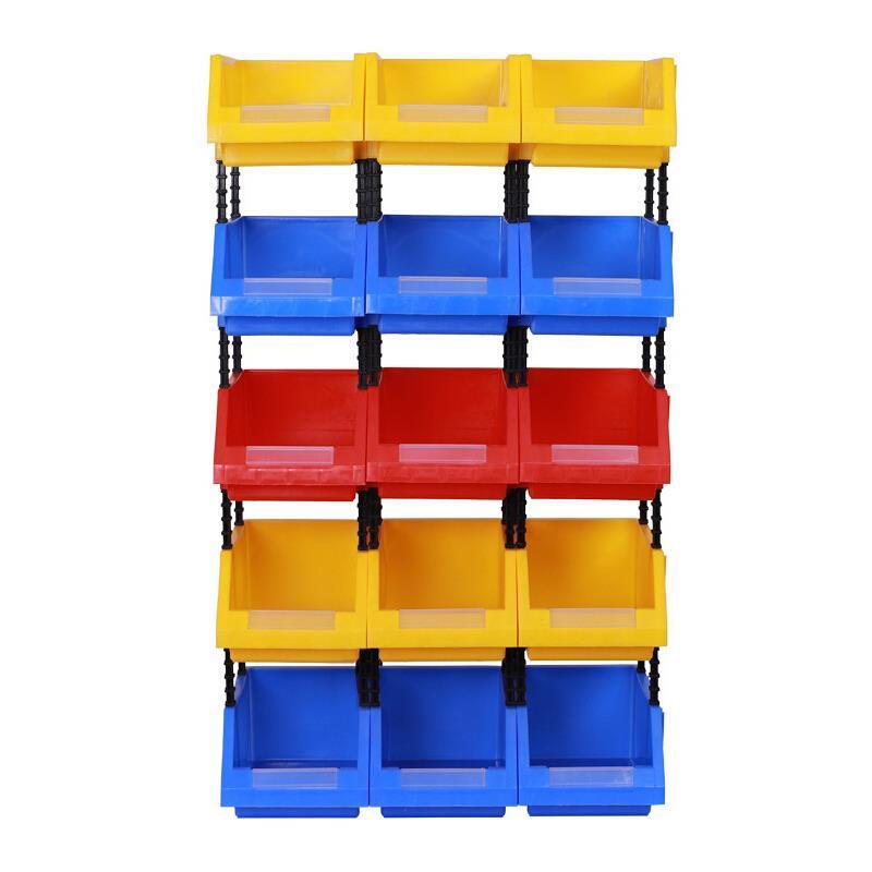 Blue Shelf Slant Mouth Sorting Storage Box Parts Box Combined Material Box Plastic Box Q1 180 * 120 * 80mm (10 Pack)