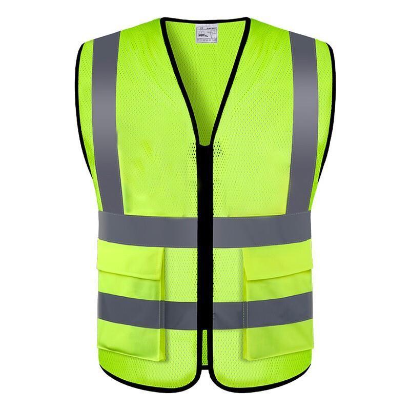 10 Pieces Grass Green Reflective Vest For Construction Workers Or Sanitation Workers Warning Light And Breathable