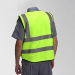 10 Pieces Grass Green Reflective Vest For Construction Workers Or Sanitation Workers Warning Light And Breathable