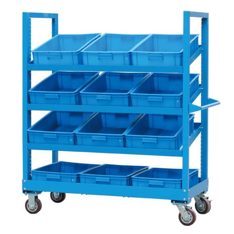 4-Layer Turnover Box Trolley 1300 × 620 × 1540mm (including 12 Special 2 Instrument Boxes) Blue