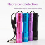 6 Pieces Violet Lamp  365 nm Flashlight 3w Mini Fluorescent Uv Detection Anti Counterfeiting Banknote Detection Lamp  Black Φ 20 * 92mm (including Battery)365 nm