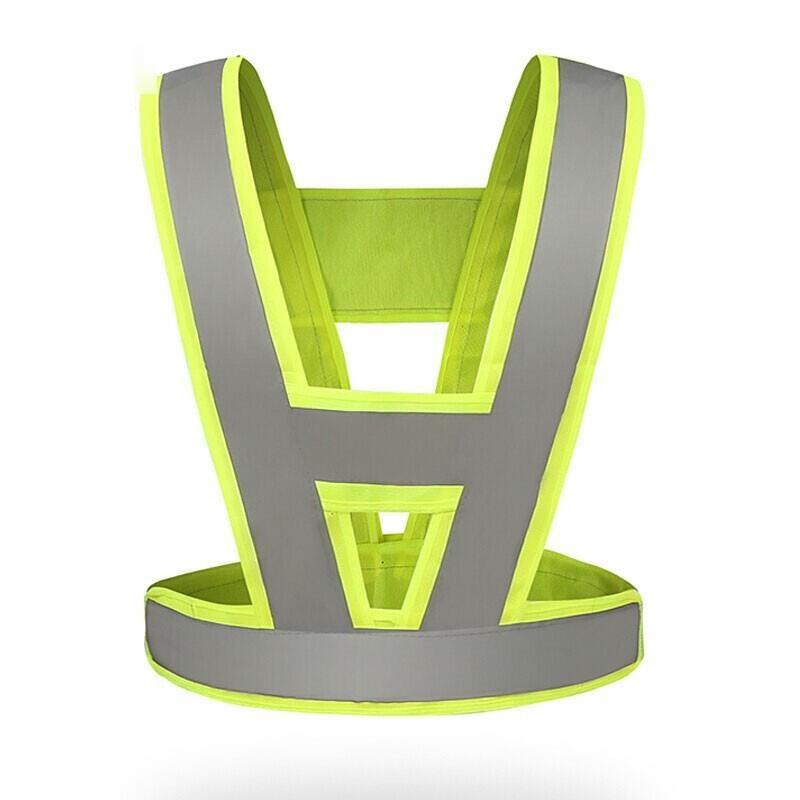 10 Pieces Vest Reflective Vest Safety Vest Traffic Warning Suit Reflective Vest Breathable V-shaped Reflective Fluorescent Yellow Free Size