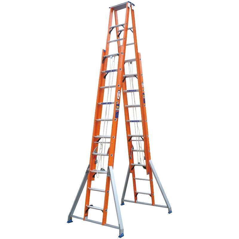 6.2m Double Side Hand Lift High-quality Ladder FRP Material High Voltage Insulation Steps 22 * 20