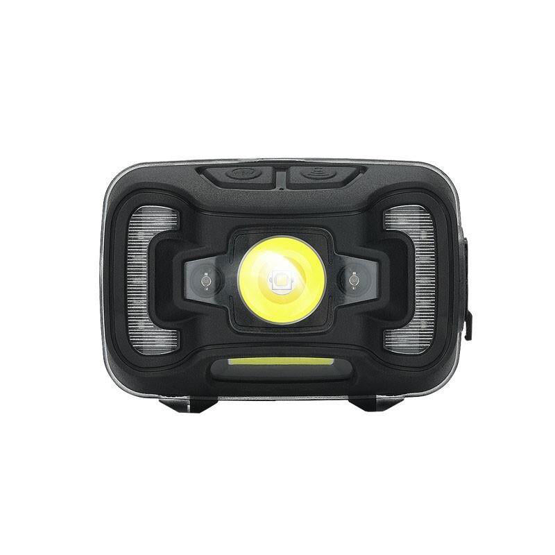 Double Head Switch Induction Anti Splash Dual Light Source High Brightness Induction Headlamp Customized Five Gear Dimming Hand Sweeping Induction Headlamp