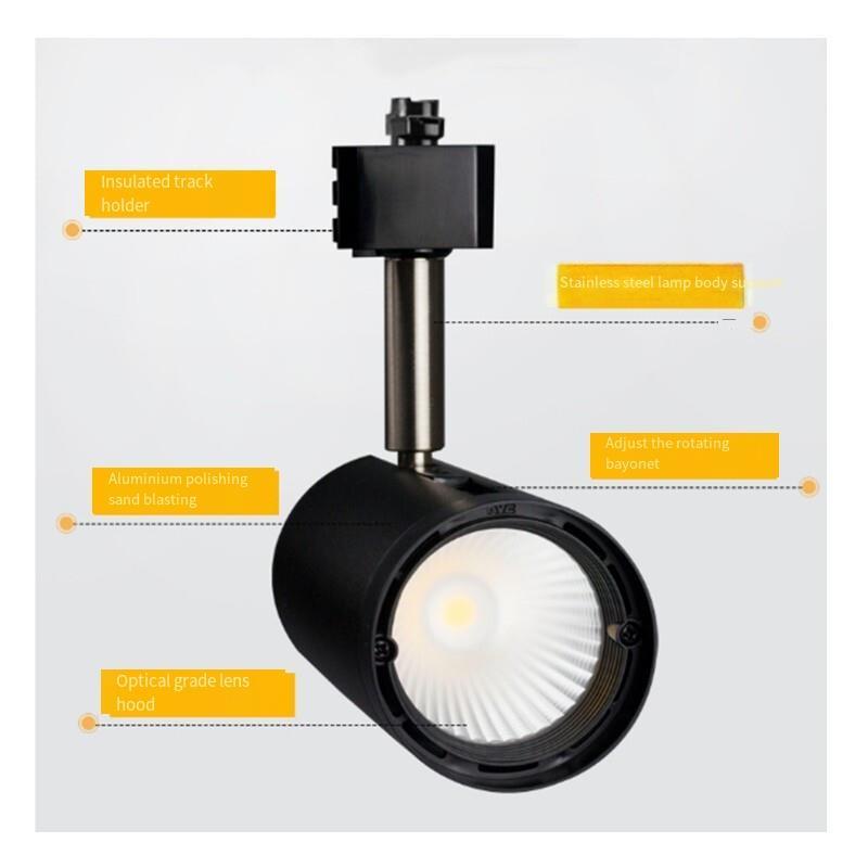 35w Track Lighting Fixtures Lights 3000K Adjustable Track Lighting Heads Industrial Wood Canopy for Ceiling and Wall