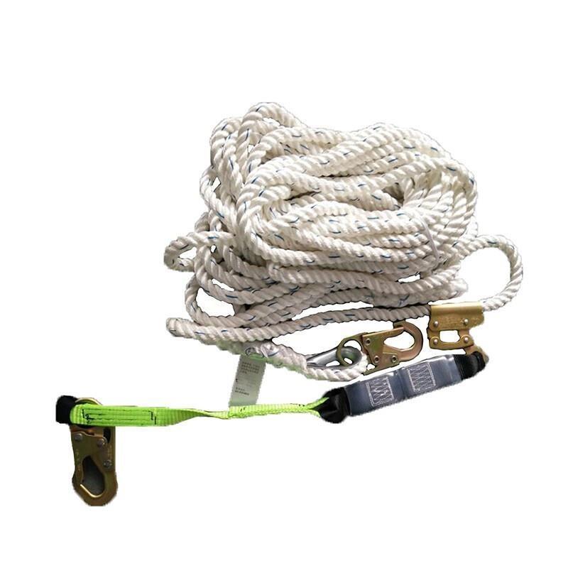 20m Safety Rope Belt Buffer Rope Self-locking Device For 16mm Safety Rope With 20M Rope Grabber White