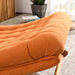Lazy Sofa Single Nordic Rocking Chair Recliner Adult Nap Home Leisure Living Room Leisure Chair Orange Chenille + Footstool