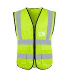 10 Pieces Multi Pocket Construction Safety Reflective Vest With Swallow Tail Pocket Fluorescent Green