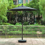 2m Outdoor Sunshade Courtyard Umbrella Hand Balcony Garden Outdoor Beach Umbrella Brown Without Umbrella Seat