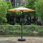 2m Outdoor Sunshade Courtyard Umbrella Hand Balcony Garden Outdoor Beach Umbrella Brown Without Umbrella Seat