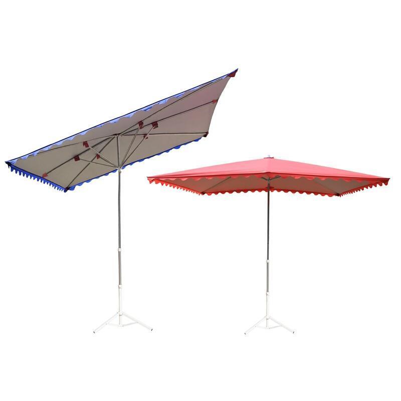 Outdoor Sunshade Large Sunshade Outdoor Stall Square Folding Rain Proof Inclined Umbrella Green Inclined 3x2 Thickened Silver Glue 6 Bone