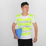 LED Rechargeable Reflective Vest With Flashing Light Red And Blue Flashing Road Administration Vest Highway Patrol Traffic Vest