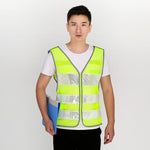 Reflective Vest Construction Fluorescent Vest Grid Traffic Safety Protective Clothing