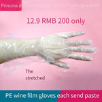 6 Pieces Disposable Thin PE Gloves, Extended Care Gloves, Food Inspection, Lobster Hand Film Gloves 200 Pieces (Gloves) Extended 2 Bags, 200 Pieces