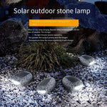 Solar Lamp Outdoor Courtyard Lamp Simulation Stone Lamp Outdoor Garden Lawn Decoration LED Waterproof Floor Lamp Small Stone Lamp White Light Single Package